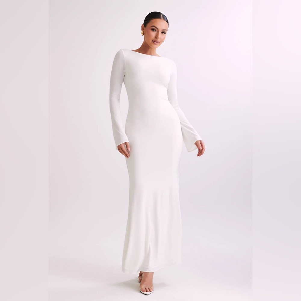 Meshki White Long Sleeve Maxi Dress